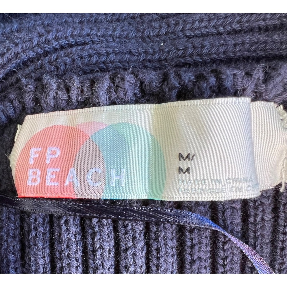 Free People Beach Sweater Tunic Womens Size Medium Dark Blue Midi Alba - Picture 6 of 8